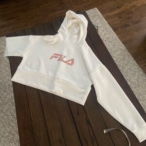 NWT FILA Women's Cream Hoodie Sweater in size-M